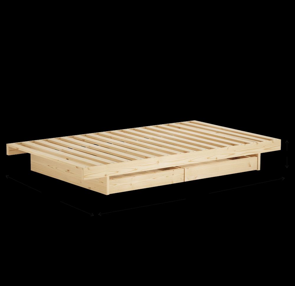 Łóżko KANSO BED RAW z dwoma szufladami - obrazek 23